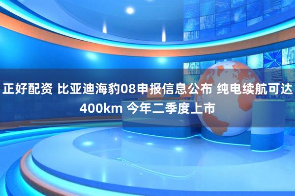 正好配资 比亚迪海豹08申报信息公布 纯电续航可达400km 今年二季度上市