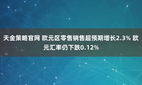 天金策略官网 欧元区零售销售超预期增长2.3% 欧元汇率仍下跌0.12%